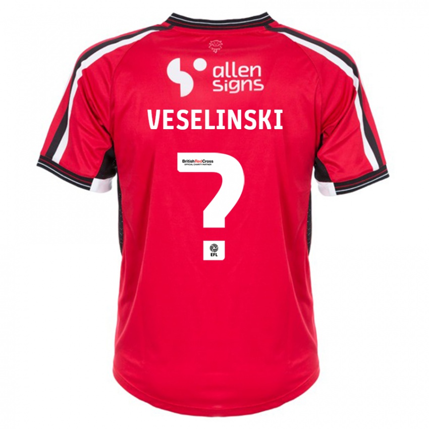 Kinder Aleksandar Veselinski #0 Rot Heimtrikot Trikot 2023/24 T-Shirt Schweiz