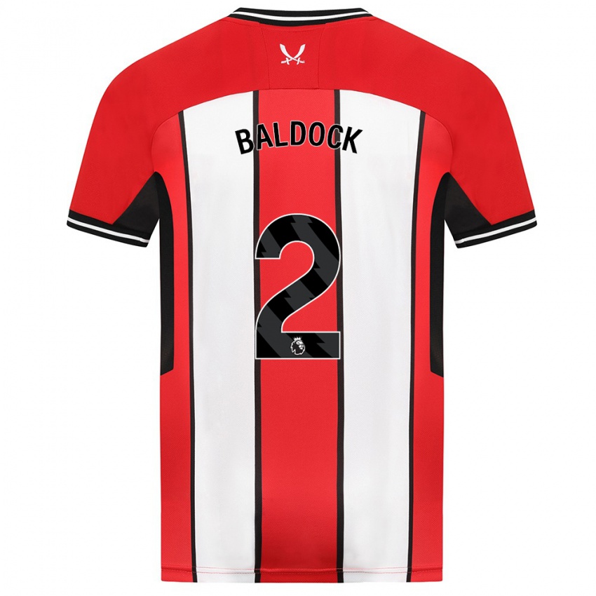 Enfant Maillot George Baldock #2 Rouge Tenues Domicile 2023/24 T-Shirt Suisse