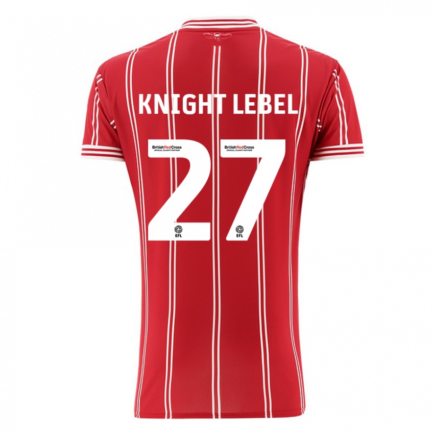 Enfant Maillot Jamie Knight-Lebel #27 Rouge Tenues Domicile 2023/24 T-Shirt Suisse
