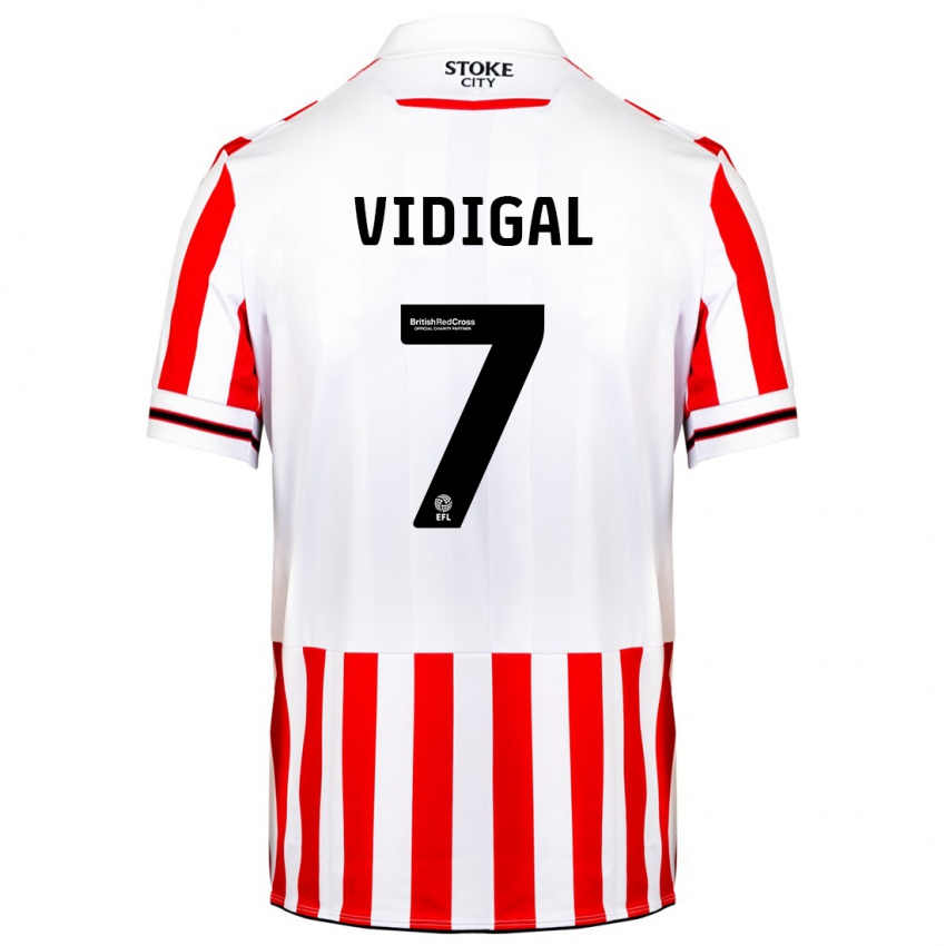 Enfant Maillot André Vidigal #7 Rouge Blanc Tenues Domicile 2023/24 T-Shirt Suisse