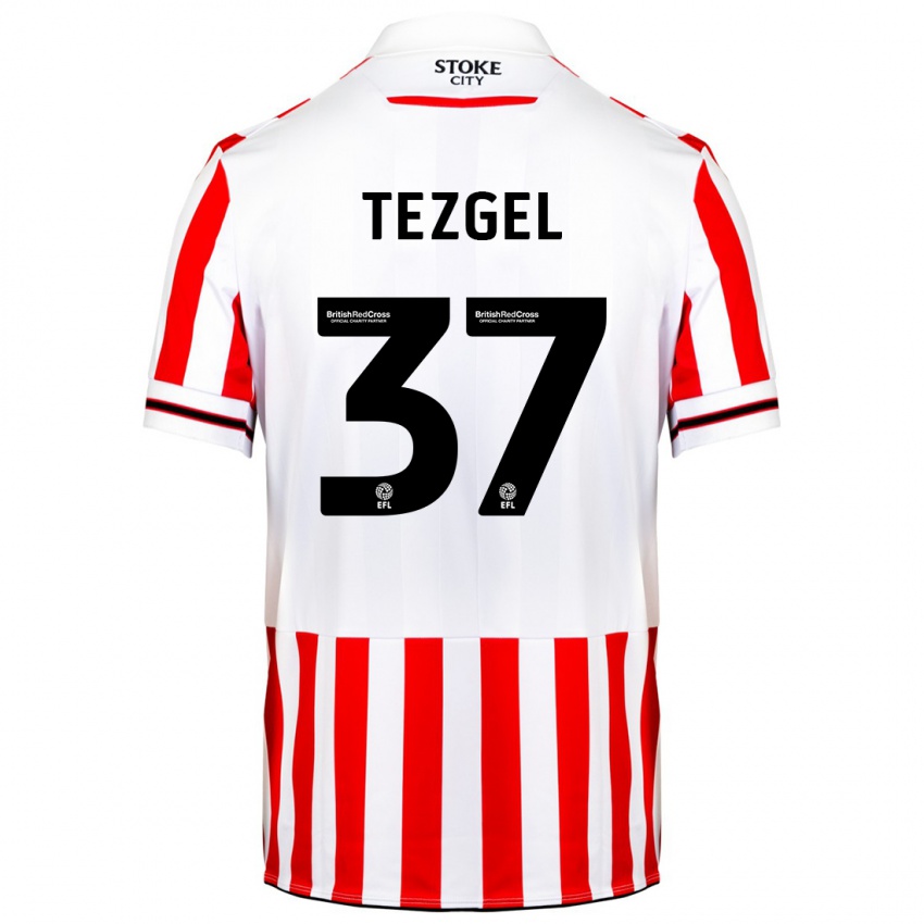 Enfant Maillot Emre Tezgel #37 Rouge Blanc Tenues Domicile 2023/24 T-Shirt Suisse