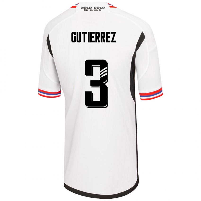 Enfant Maillot Daniel Gutiérrez #3 Blanc Tenues Domicile 2023/24 T-Shirt Suisse