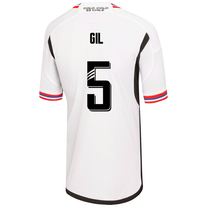 Enfant Maillot Leonardo Gil #5 Blanc Tenues Domicile 2023/24 T-Shirt Suisse