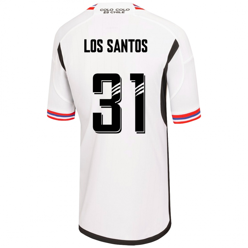 Enfant Maillot Matías De Los Santos #31 Blanc Tenues Domicile 2023/24 T-Shirt Suisse