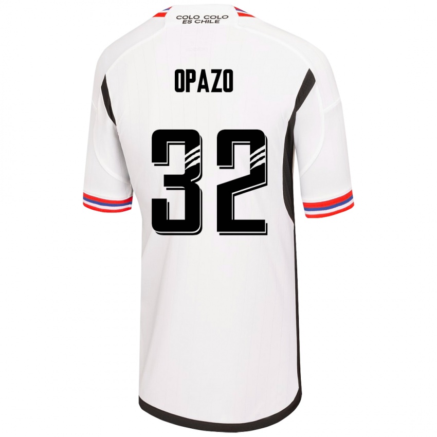 Enfant Maillot Óscar Opazo #32 Blanc Tenues Domicile 2023/24 T-Shirt Suisse