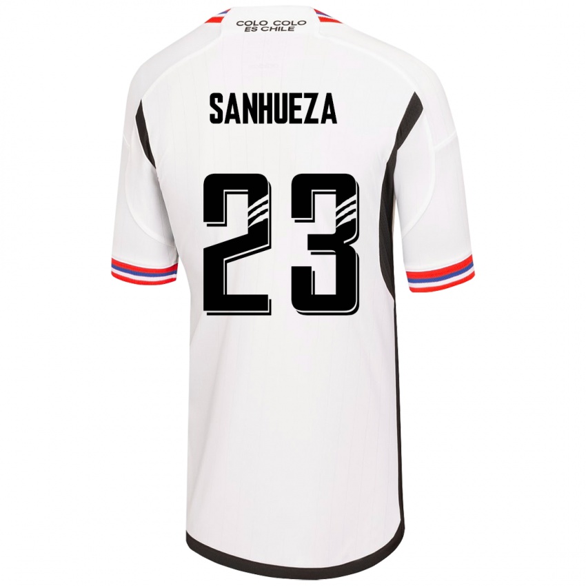 Kinder Nicol Sanhueza #23 Weiß Heimtrikot Trikot 2023/24 T-Shirt Schweiz