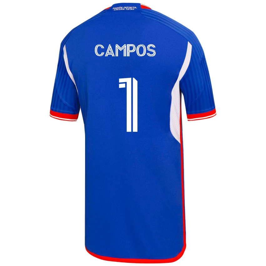 Enfant Maillot Cristóbal Campos #1 Bleu Tenues Domicile 2023/24 T-Shirt Suisse