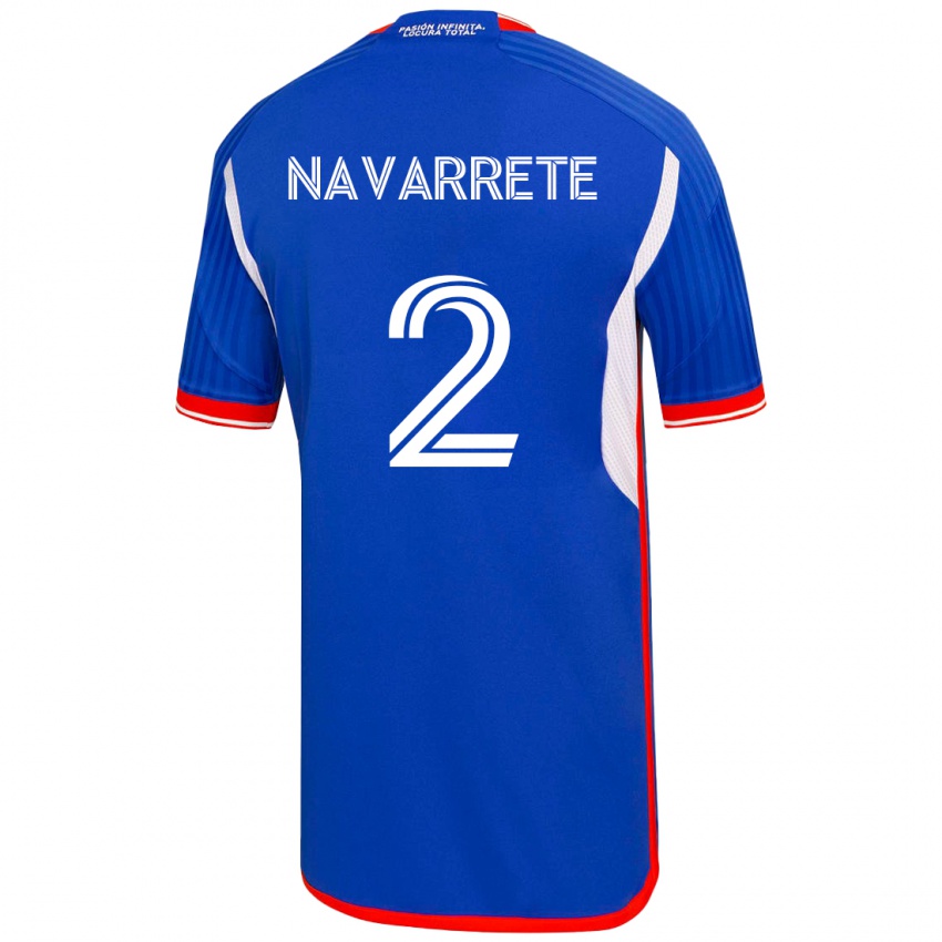 Enfant Maillot Daniel Navarrete #2 Bleu Tenues Domicile 2023/24 T-Shirt Suisse