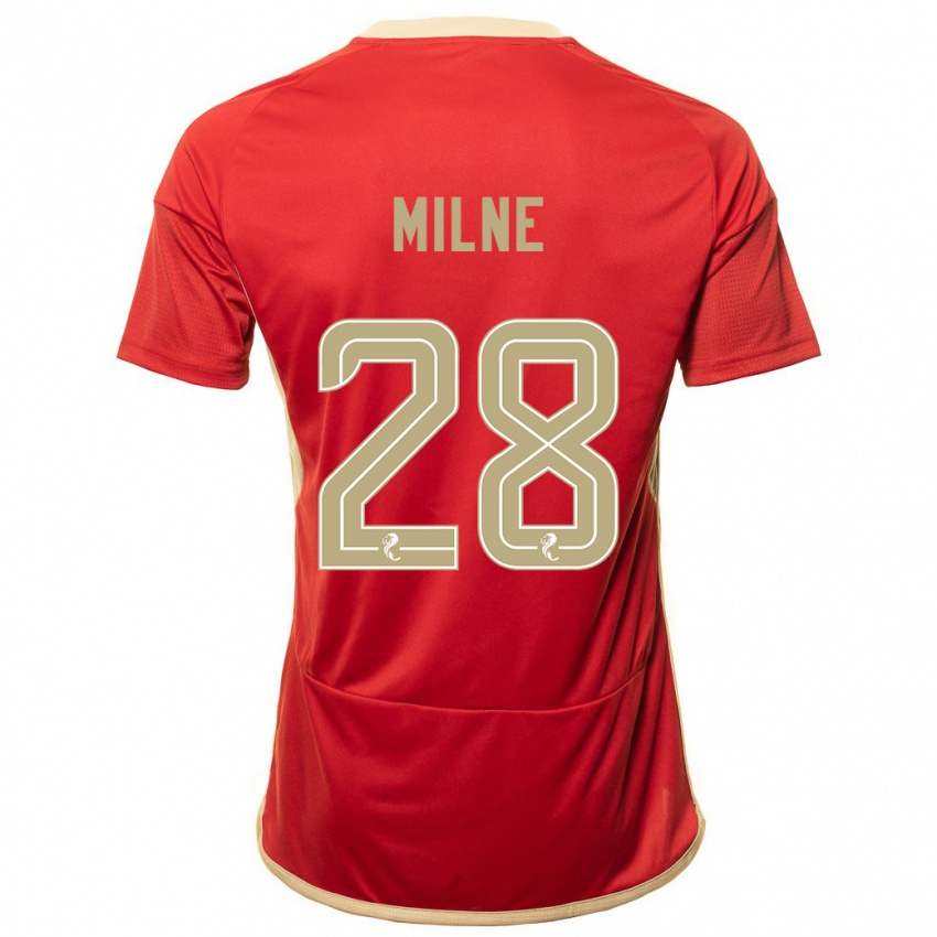 Enfant Maillot Jack Milne #28 Rouge Tenues Domicile 2023/24 T-Shirt Suisse