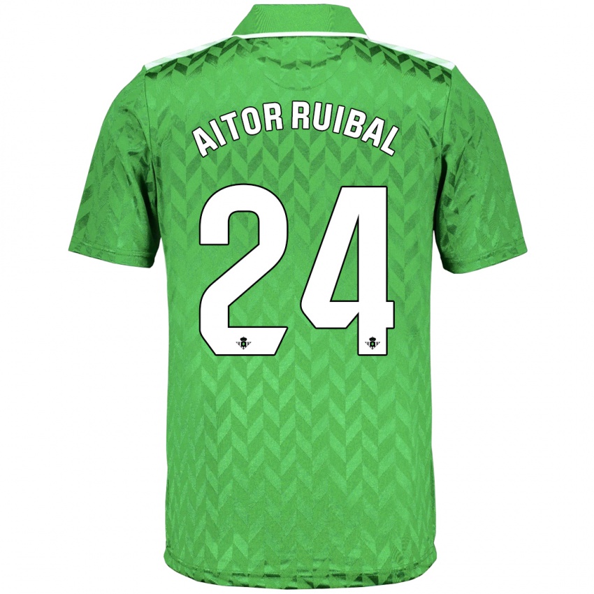 Enfant Maillot Aitor Ruibal #24 Vert Tenues Extérieur 2023/24 T-Shirt Suisse