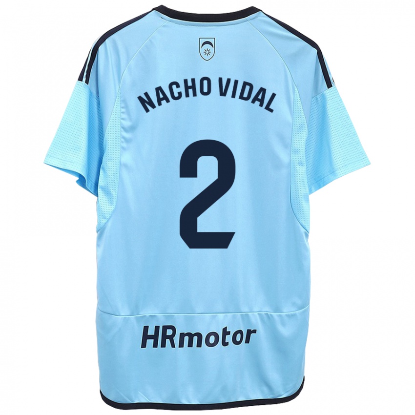 Enfant Maillot Nacho Vidal #2 Bleu Tenues Extérieur 2023/24 T-Shirt Suisse