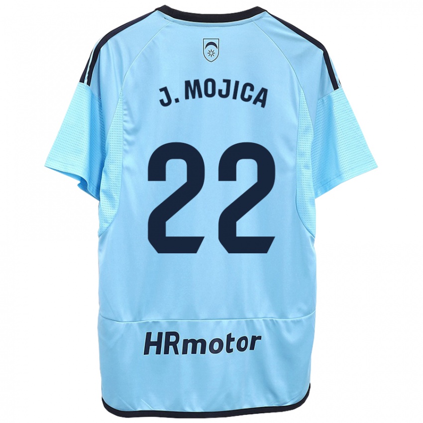 Enfant Maillot Johan Mojica #22 Bleu Tenues Extérieur 2023/24 T-Shirt Suisse