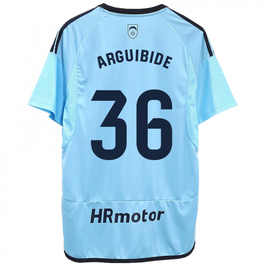 Enfant Maillot Iñigo Arguibide #36 Bleu Tenues Extérieur 2023/24 T-Shirt Suisse