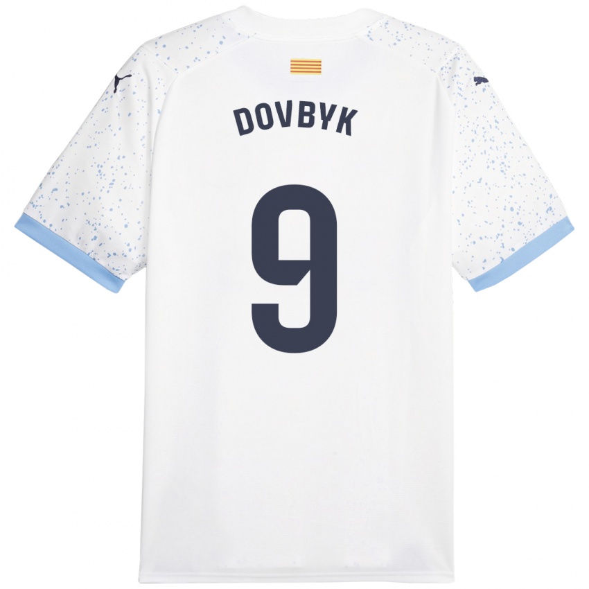 Enfant Maillot Artem Dovbyk #9 Blanc Tenues Extérieur 2023/24 T-Shirt Suisse