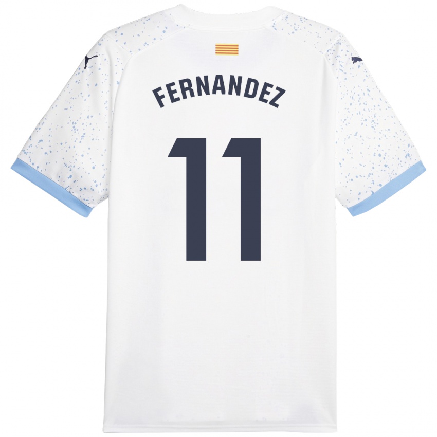 Enfant Maillot Valery Fernández #11 Blanc Tenues Extérieur 2023/24 T-Shirt Suisse