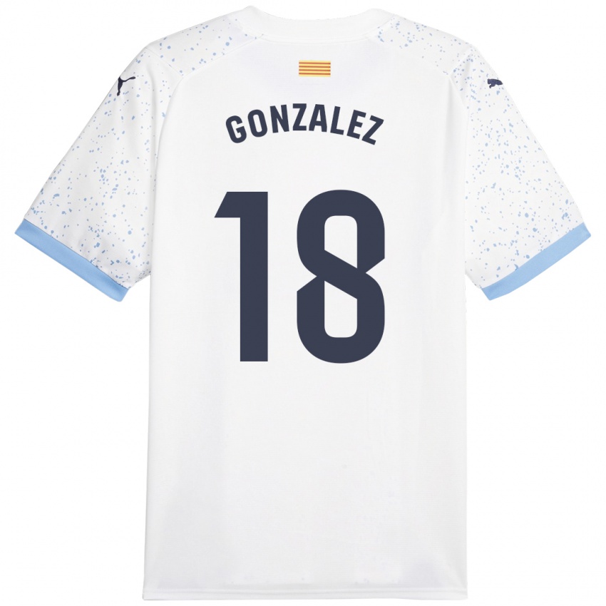 Enfant Maillot Gerard Gonzalez #18 Blanc Tenues Extérieur 2023/24 T-Shirt Suisse