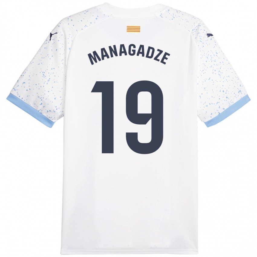 Enfant Maillot Luka Managadze #19 Blanc Tenues Extérieur 2023/24 T-Shirt Suisse