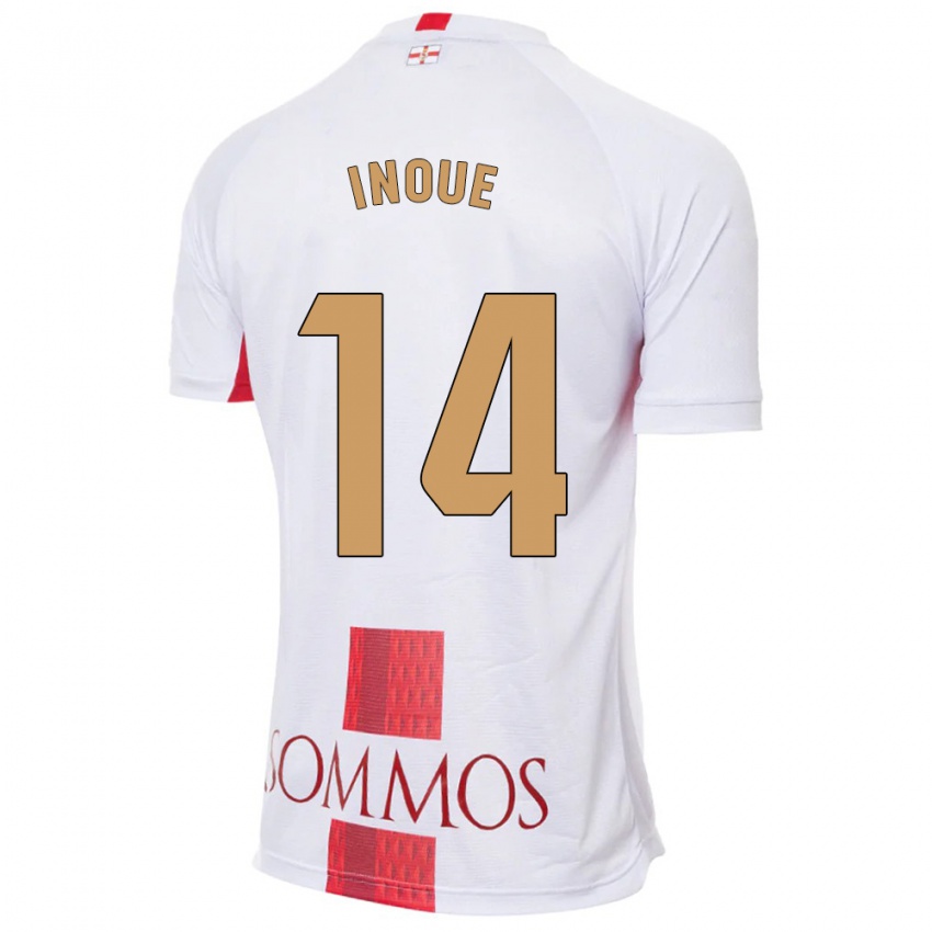 Enfant Maillot Moe Inoue #14 Blanc Tenues Extérieur 2023/24 T-Shirt Suisse