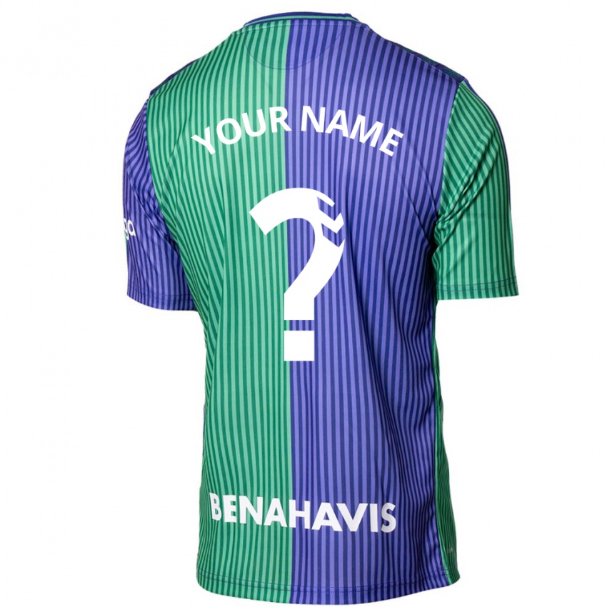 Enfant Maillot Votre Nom #0 Vert Bleu Tenues Extérieur 2023/24 T-Shirt Suisse