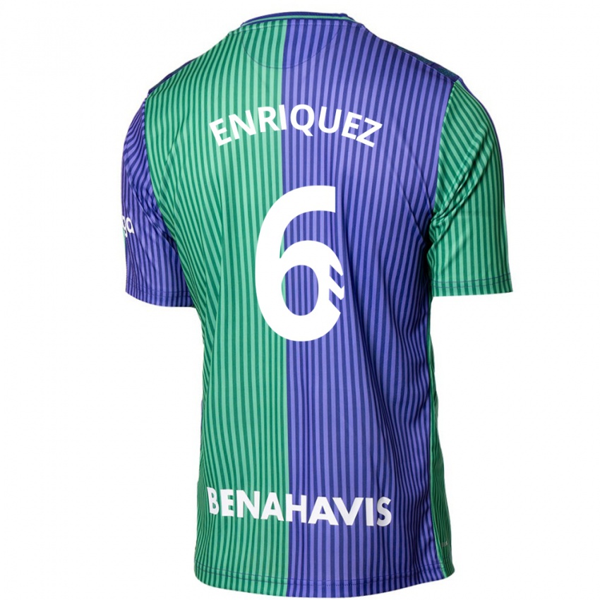Enfant Maillot Ramón Enríquez #6 Vert Bleu Tenues Extérieur 2023/24 T-Shirt Suisse