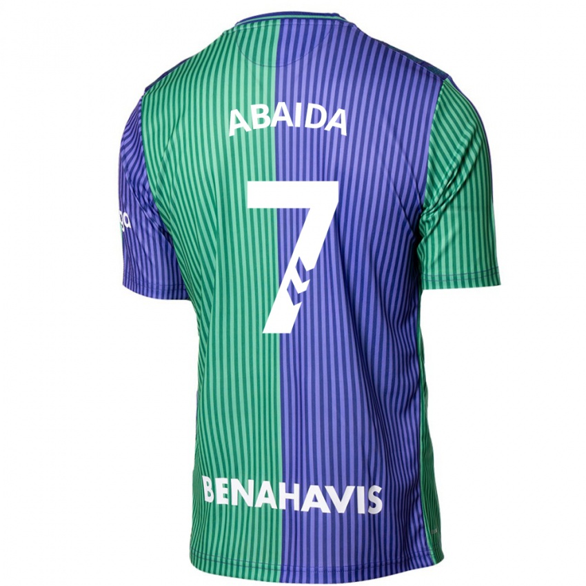Enfant Maillot Haitam Abaida #7 Vert Bleu Tenues Extérieur 2023/24 T-Shirt Suisse