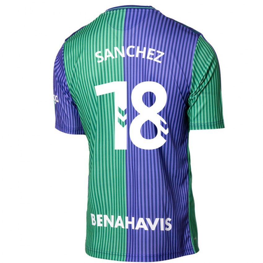 Kinder Dani Sánchez #18 Grün Blau Auswärtstrikot Trikot 2023/24 T-Shirt Schweiz
