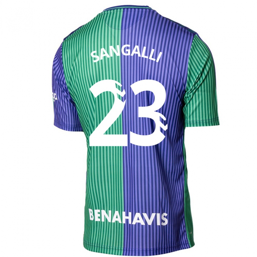 Kinder Luca Sangalli #23 Grün Blau Auswärtstrikot Trikot 2023/24 T-Shirt Schweiz