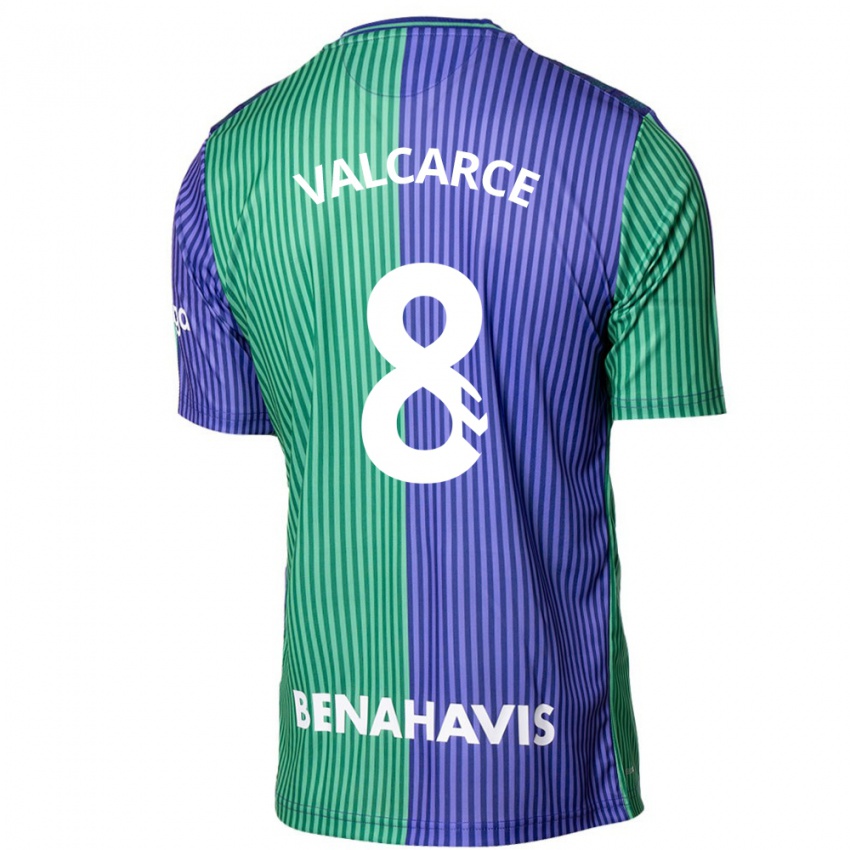 Enfant Maillot Alejandro Valcarce #8 Vert Bleu Tenues Extérieur 2023/24 T-Shirt Suisse