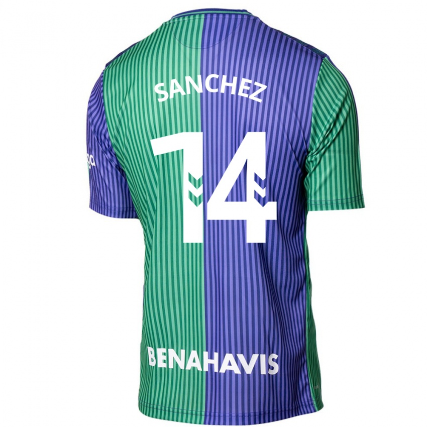 Kinder Rubén Sánchez #14 Grün Blau Auswärtstrikot Trikot 2023/24 T-Shirt Schweiz