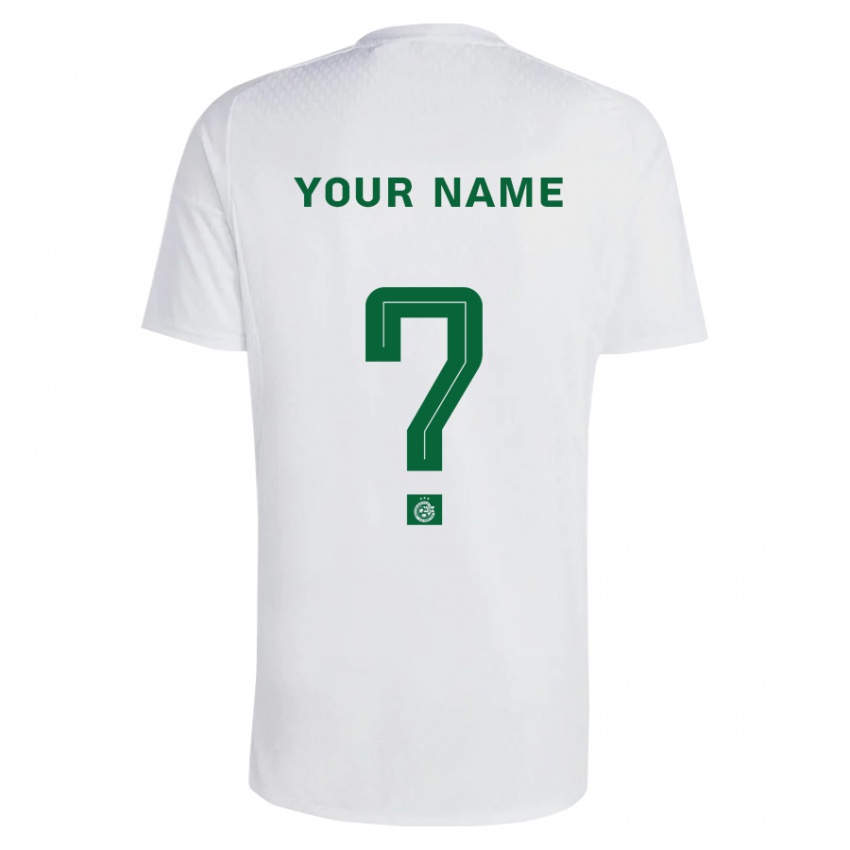 Enfant Maillot Votre Nom #0 Vert Bleu Tenues Extérieur 2023/24 T-Shirt Suisse