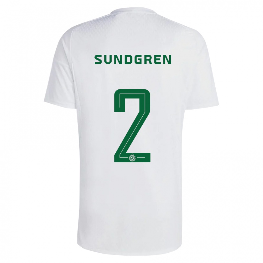 Enfant Maillot Daniel Sundgren #2 Vert Bleu Tenues Extérieur 2023/24 T-Shirt Suisse