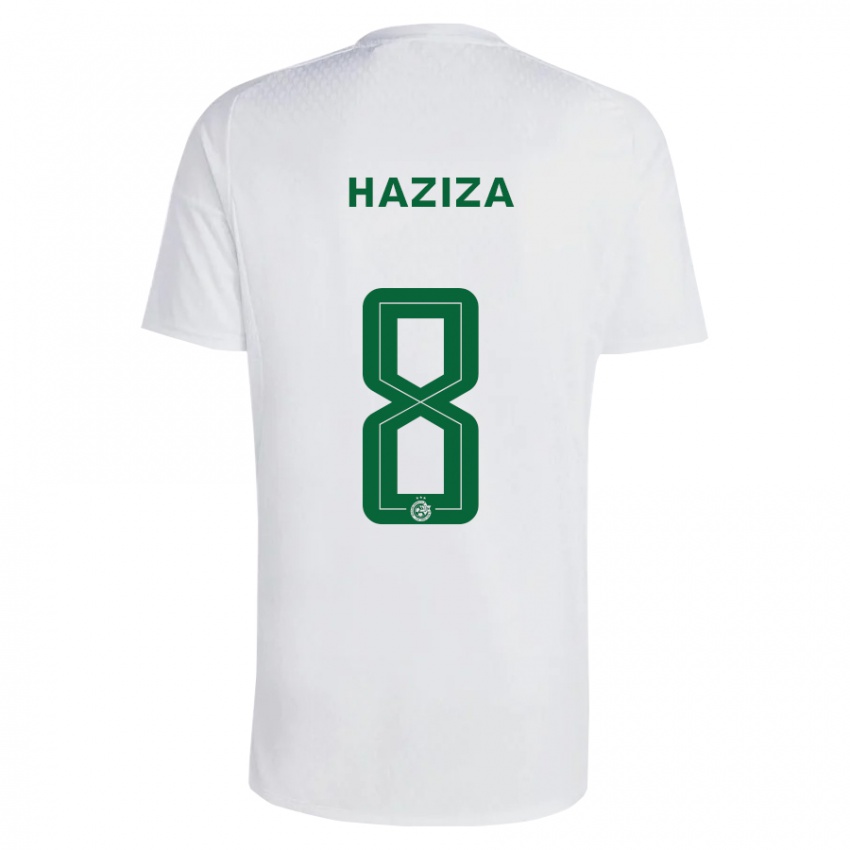 Enfant Maillot Dolev Haziza #8 Vert Bleu Tenues Extérieur 2023/24 T-Shirt Suisse