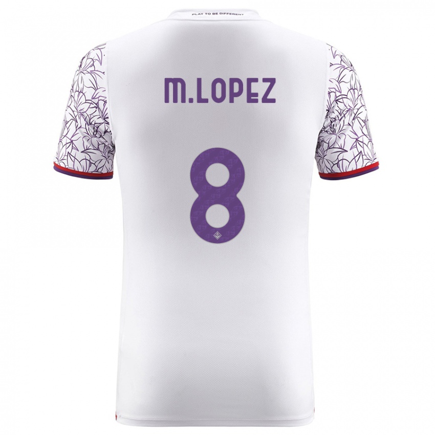 Enfant Maillot Maxime López #8 Blanc Tenues Extérieur 2023/24 T-Shirt Suisse