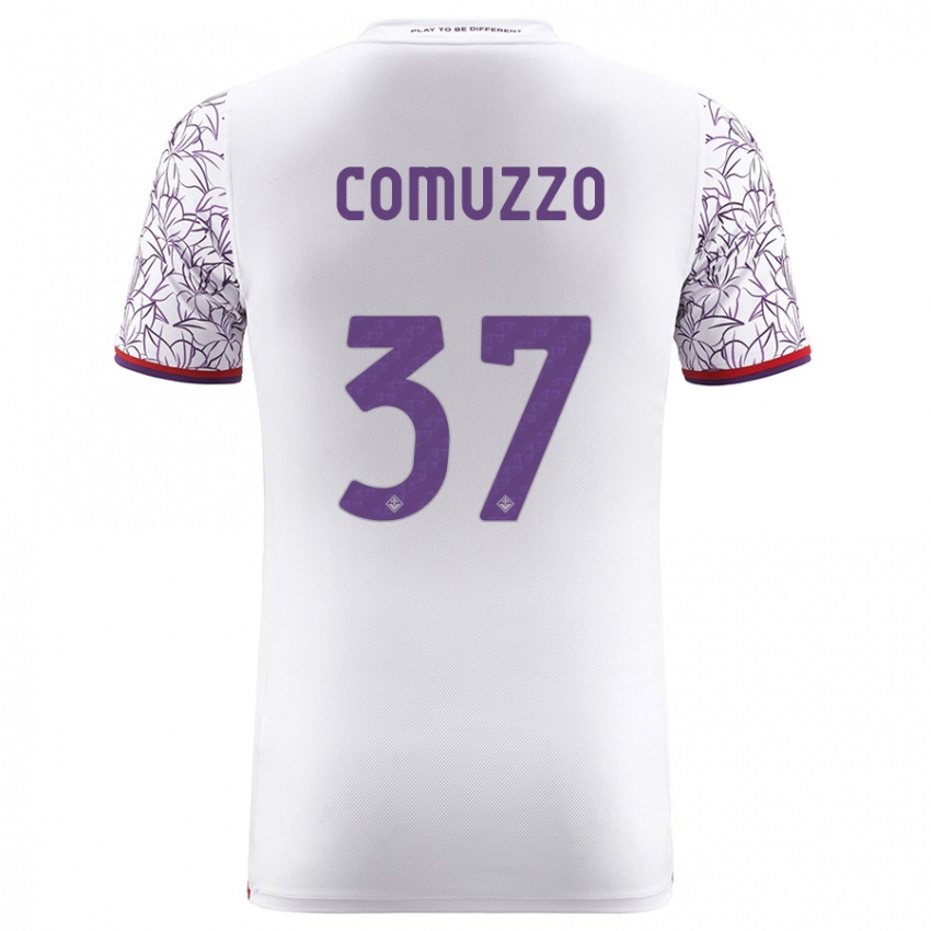 Enfant Maillot Pietro Comuzzo #37 Blanc Tenues Extérieur 2023/24 T-Shirt Suisse