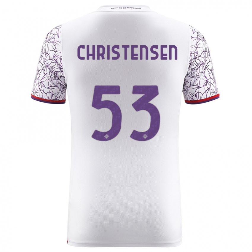 Enfant Maillot Oliver Christensen #53 Blanc Tenues Extérieur 2023/24 T-Shirt Suisse