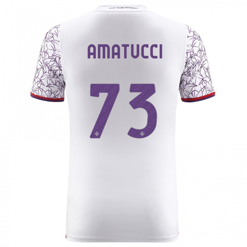 Enfant Maillot Lorenzo Amatucci #73 Blanc Tenues Extérieur 2023/24 T-Shirt Suisse