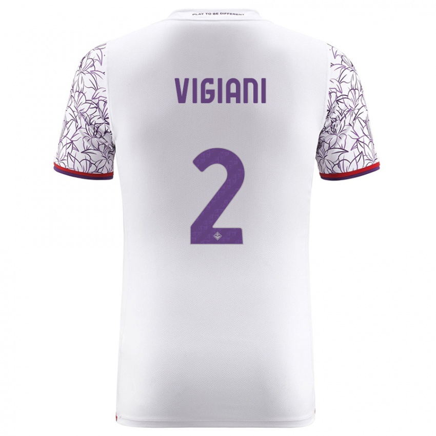 Enfant Maillot Lorenzo Vigiani #2 Blanc Tenues Extérieur 2023/24 T-Shirt Suisse
