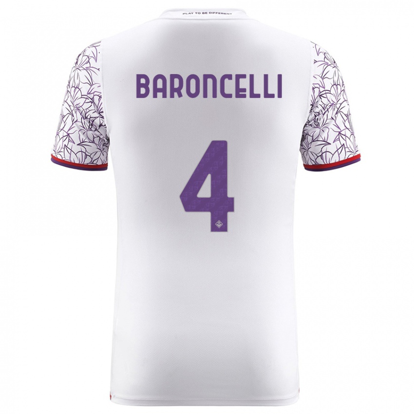 Enfant Maillot Leonardo Baroncelli #4 Blanc Tenues Extérieur 2023/24 T-Shirt Suisse