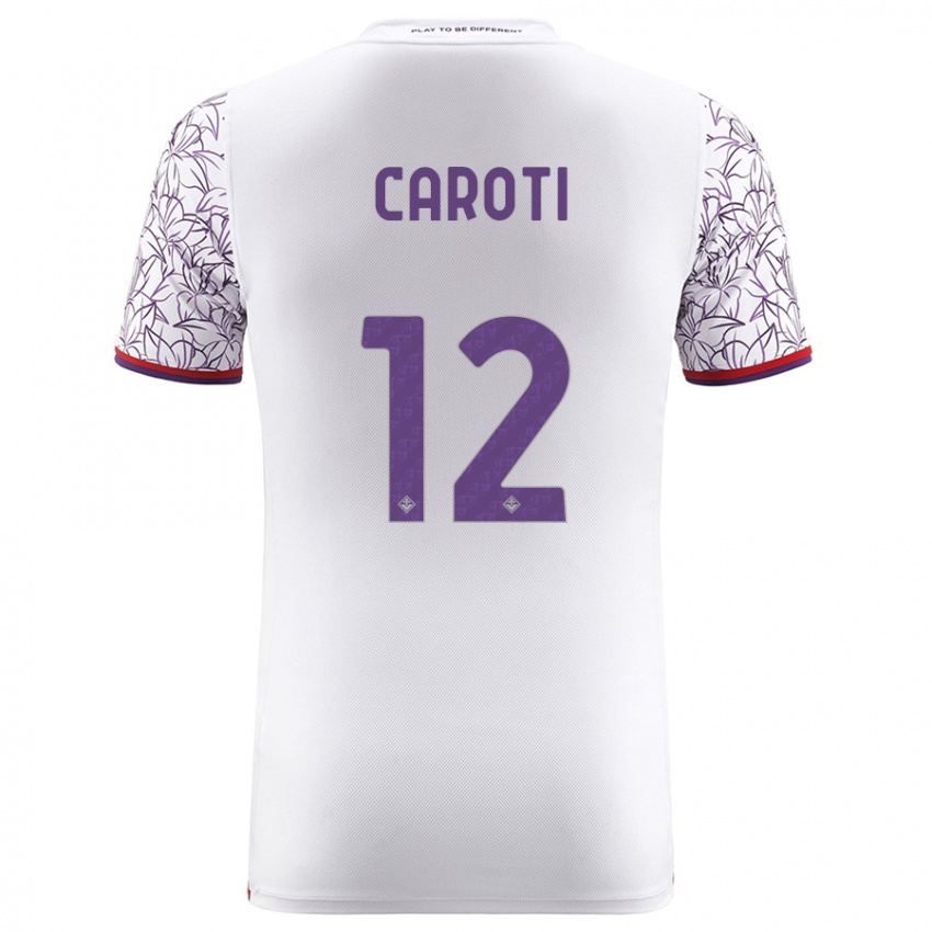 Enfant Maillot Filippo Caroti #12 Blanc Tenues Extérieur 2023/24 T-Shirt Suisse