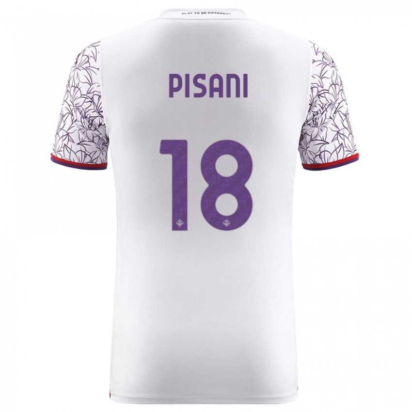 Enfant Maillot Diego Pisani #18 Blanc Tenues Extérieur 2023/24 T-Shirt Suisse