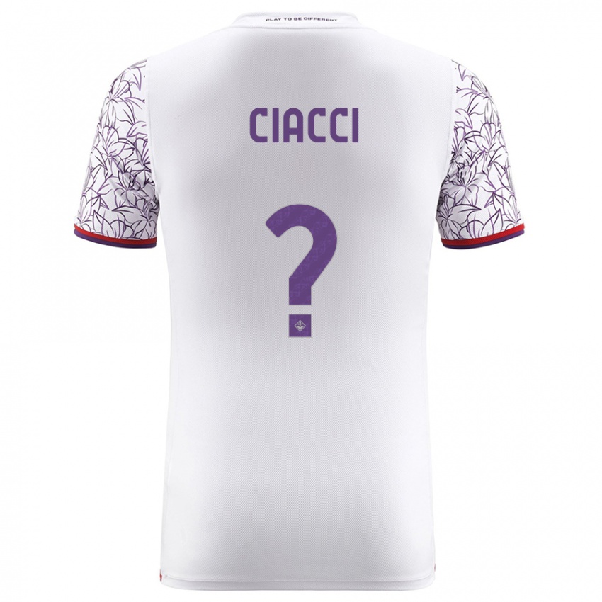 Enfant Maillot Niccolò Ciacci #0 Blanc Tenues Extérieur 2023/24 T-Shirt Suisse