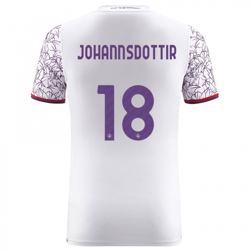 Kinder Alexandra Jóhannsdóttir #18 Weiß Auswärtstrikot Trikot 2023/24 T-Shirt Schweiz