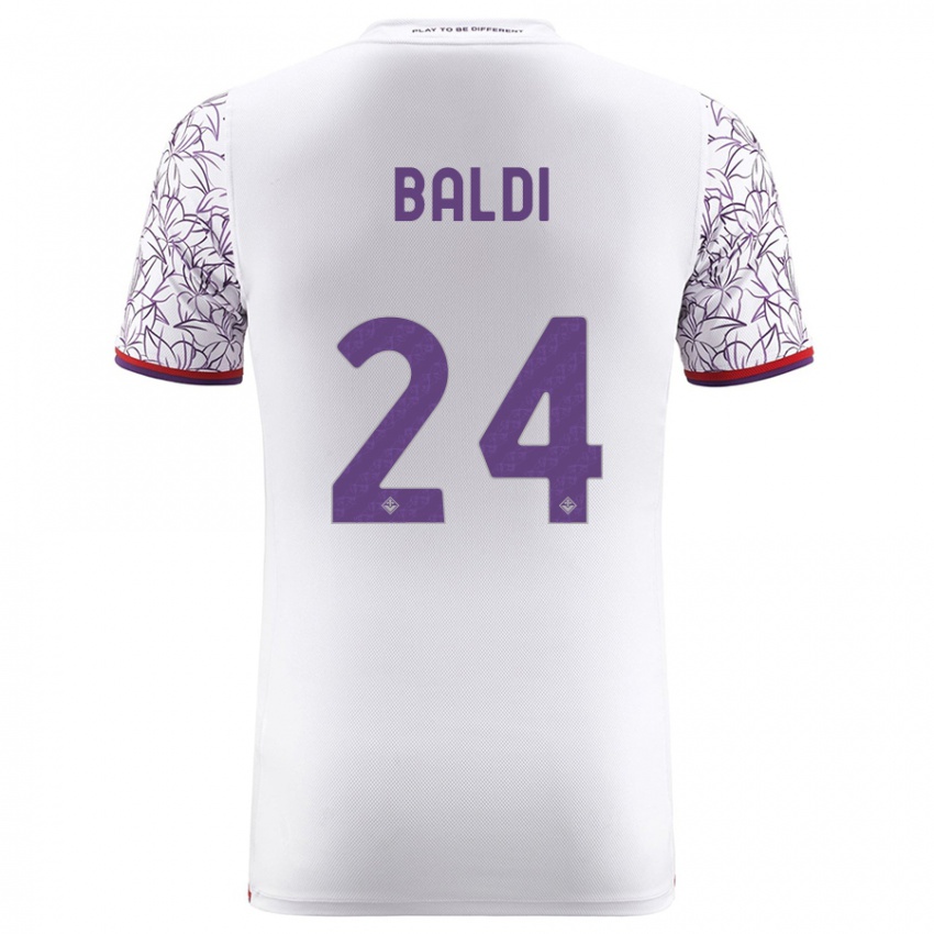 Enfant Maillot Rachele Baldi #24 Blanc Tenues Extérieur 2023/24 T-Shirt Suisse