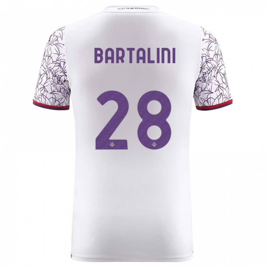 Enfant Maillot Viola Bartalini #28 Blanc Tenues Extérieur 2023/24 T-Shirt Suisse