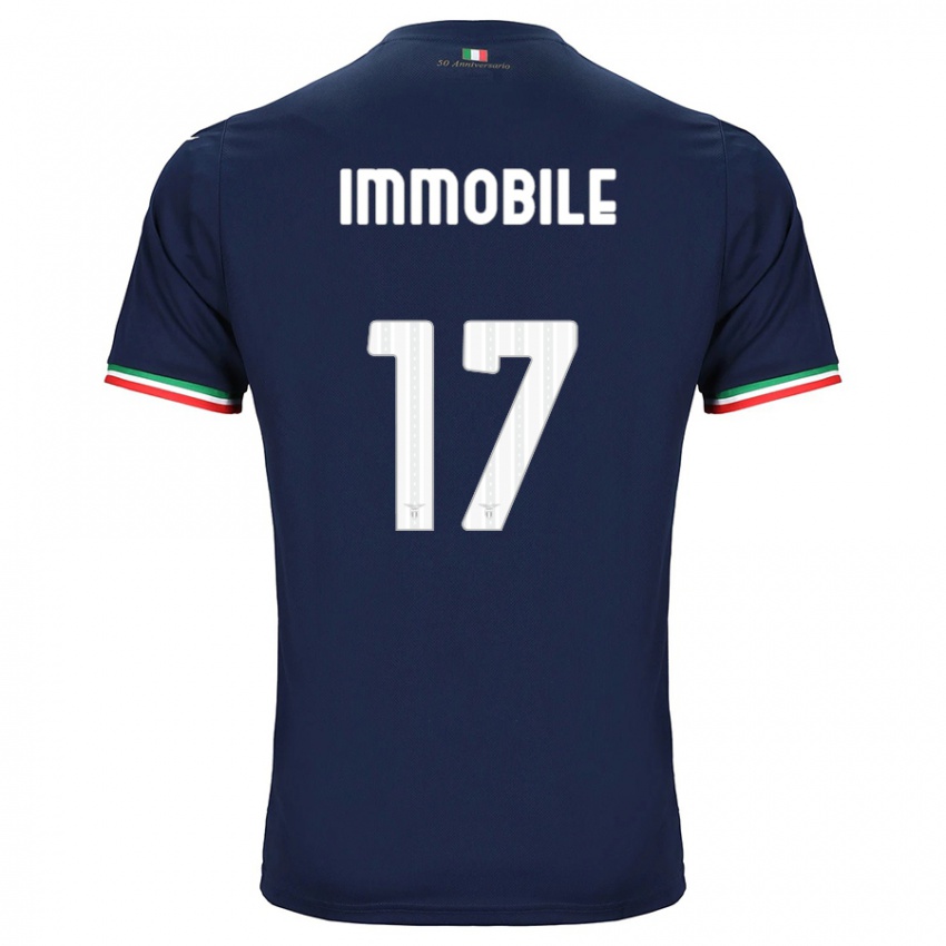 Enfant Maillot Ciro Immobile #17 Marin Tenues Extérieur 2023/24 T-Shirt Suisse