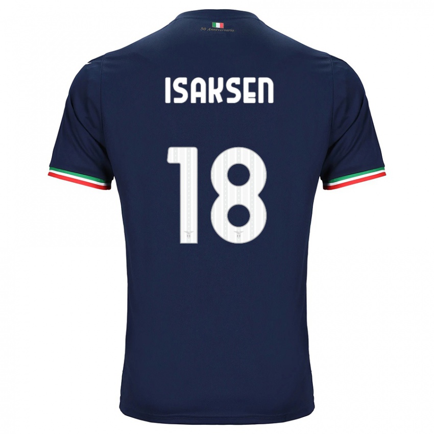 Kinder Gustav Isaksen #18 Marine Auswärtstrikot Trikot 2023/24 T-Shirt Schweiz