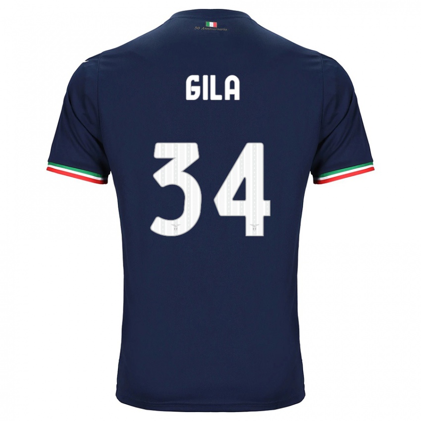 Kinder Mario Gila #34 Marine Auswärtstrikot Trikot 2023/24 T-Shirt Schweiz