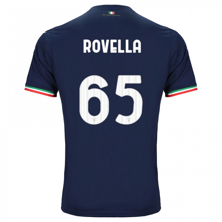Enfant Maillot Nicolo Rovella #65 Marin Tenues Extérieur 2023/24 T-Shirt Suisse