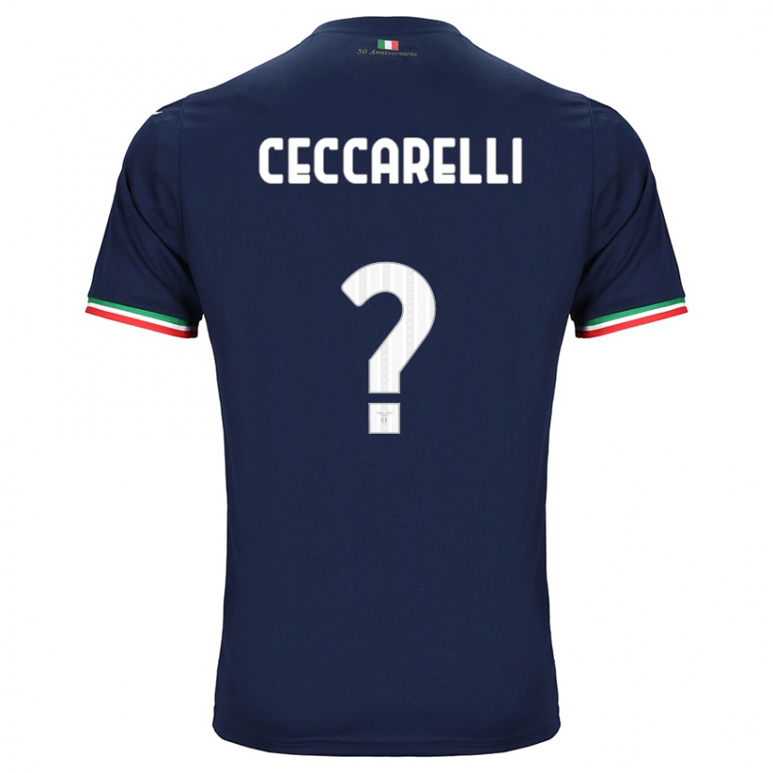 Enfant Maillot Alessandro Ceccarelli #0 Marin Tenues Extérieur 2023/24 T-Shirt Suisse