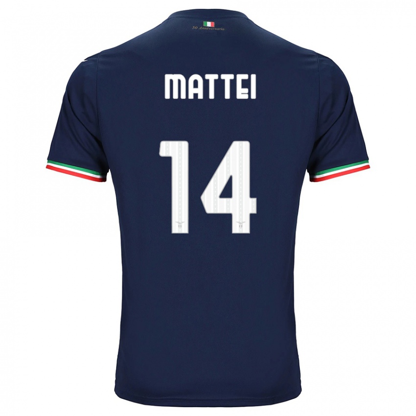 Enfant Maillot Sarah Mattei #14 Marin Tenues Extérieur 2023/24 T-Shirt Suisse